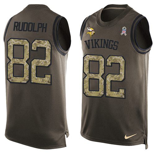 Nike Vikings #82 Kyle Rudolph Green Men's Stitched NFL Limited Salute To Service Tank Top Jersey - Click Image to Close